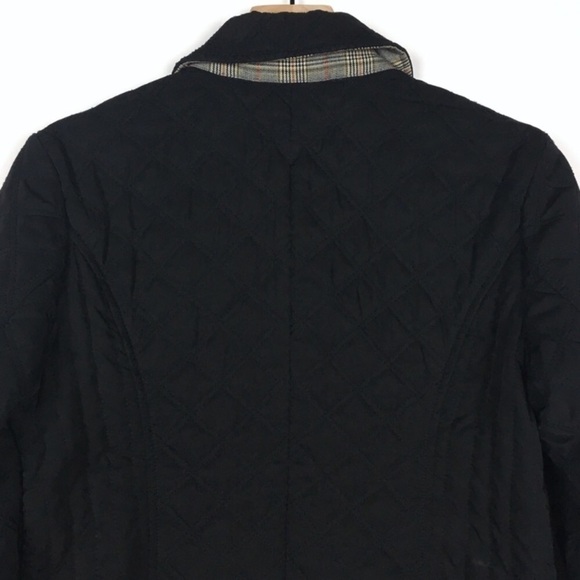 TOMMY HILFIGER Quilted Jacket Coat Puffy Minimalist Solid Black Size Medium - Picture 5 of 9